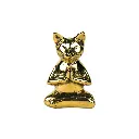 Chat Yoga Bronze - Or - 13 x 9 x 5 cm