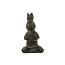 Lapin Yoga Bronze - Vert Antique - 13,5 x 7 x 6,5 cm