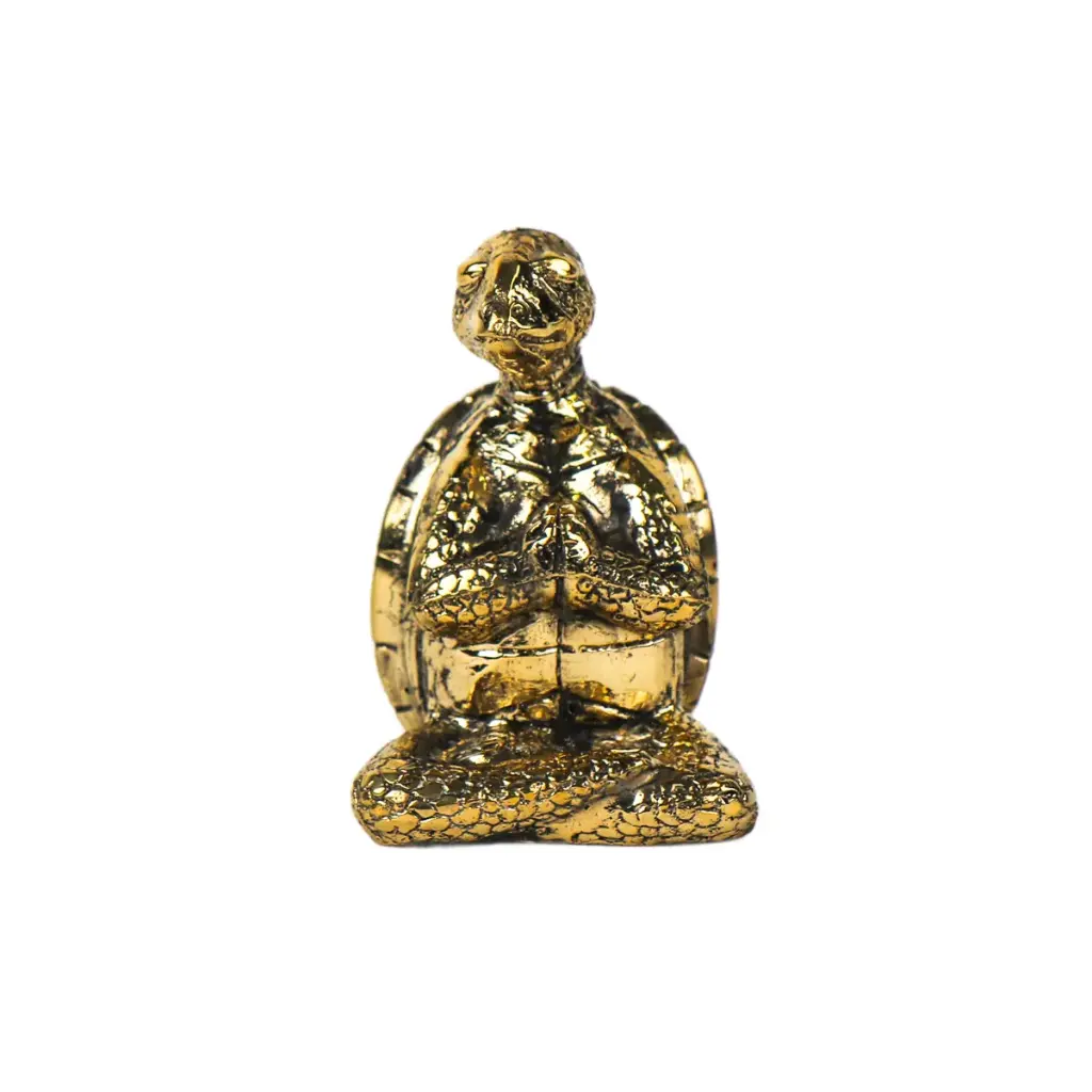 Tortue Yoga Bronze - Or - 10,5 x 7 x 6,5 cm