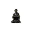 Tortue Yoga Bronze - Noir & Or - 10,5 x 7 x 6,5 cm