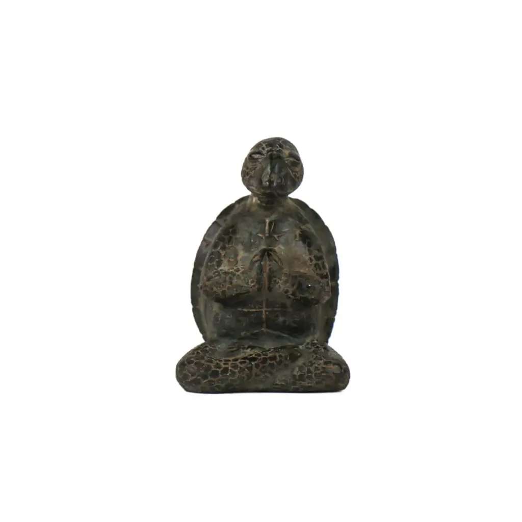 Tortue Yoga Bronze - Vert Antique - 10,5 x 7 x 6,5 cm