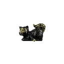 Chat Couché Bronze - Noir & Or - 5,5 x 9 x 4 cm