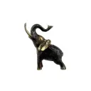 Eléphant Bronze - Noir & Or - 12 x 12 x 7 cm