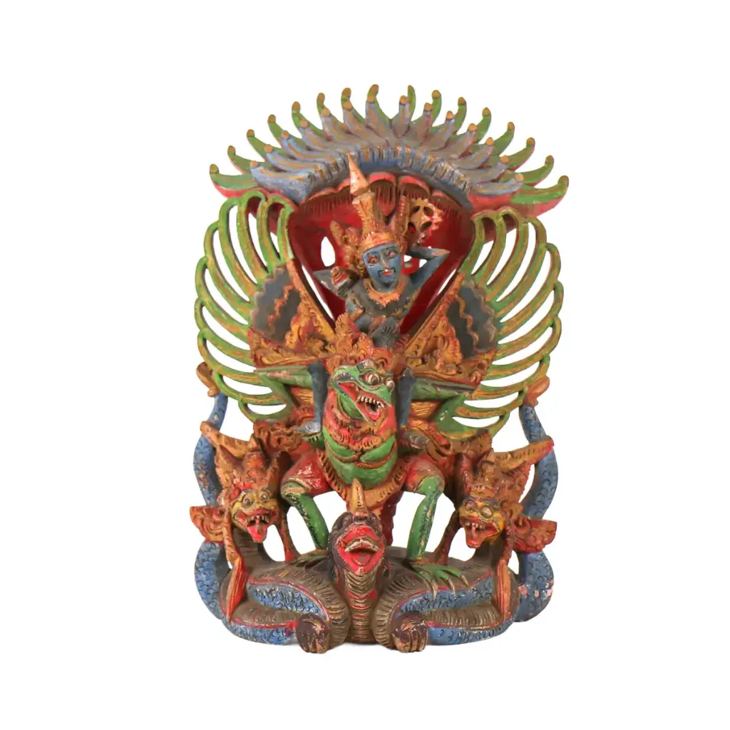 Statue - Garuda & Vishnou - 42 x 30 x 18 cm