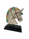 Tête de Cheval Sculptée sur Socle - 30 x 13 x 23 cm