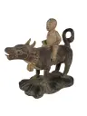 Statue - Enfant sur Taureau - 32 x 15 x 33 cm