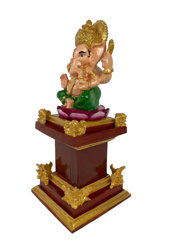 Statue - Ganesh sur Socle - 30 x 14 x 14 cm