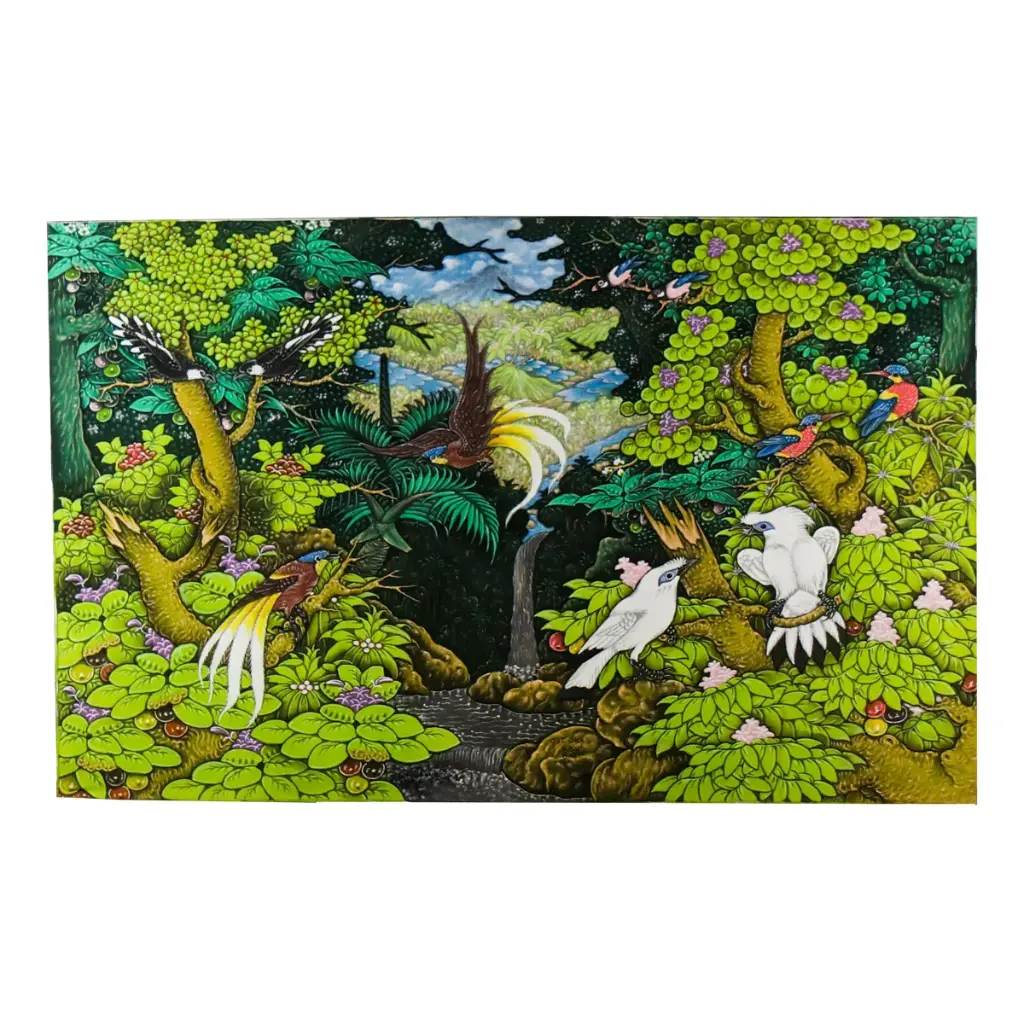 Peinture "Scène de Nature" - 85 x 135 x 3,5 cm
