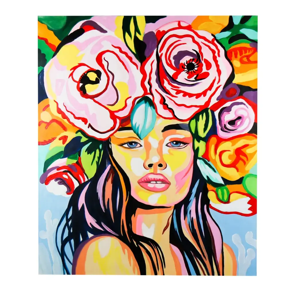 Peinture "Visage de Femme" - 120 x 100 x 4 cm