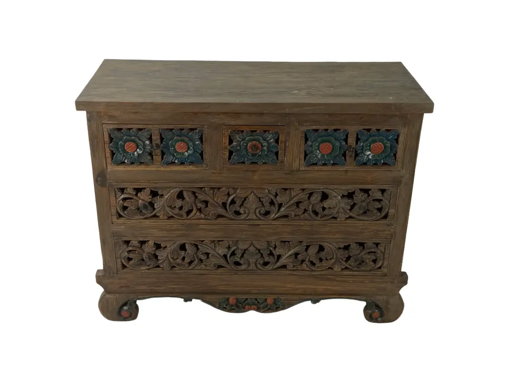 Commode sculptée - 5 tiroirs - 87 x 110 x 45 cm