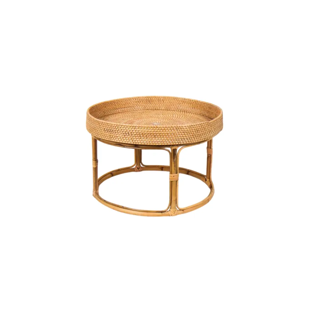 Table basse ronde à rebord - Medium - 38 x 60 x 60 cm