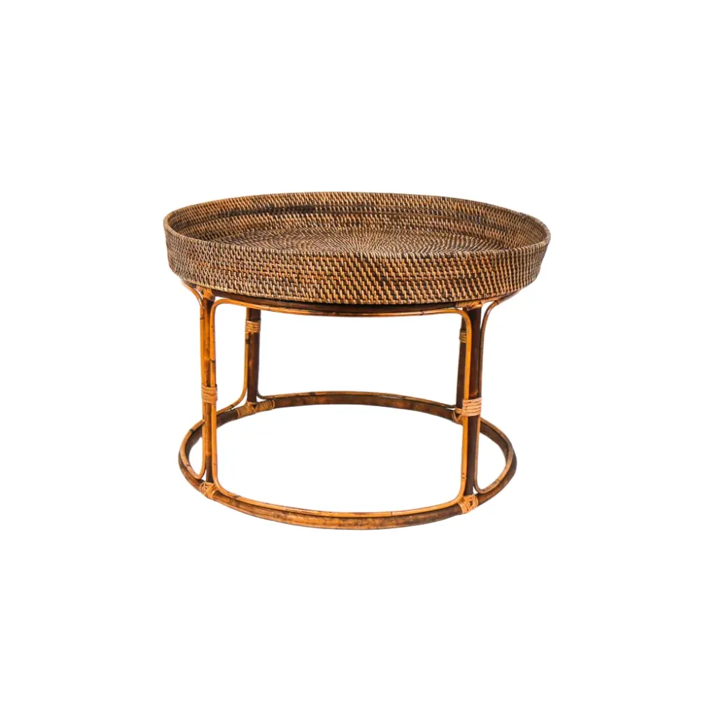 Table basse ronde à rebord - Large - 50 x 70 x 70 cm