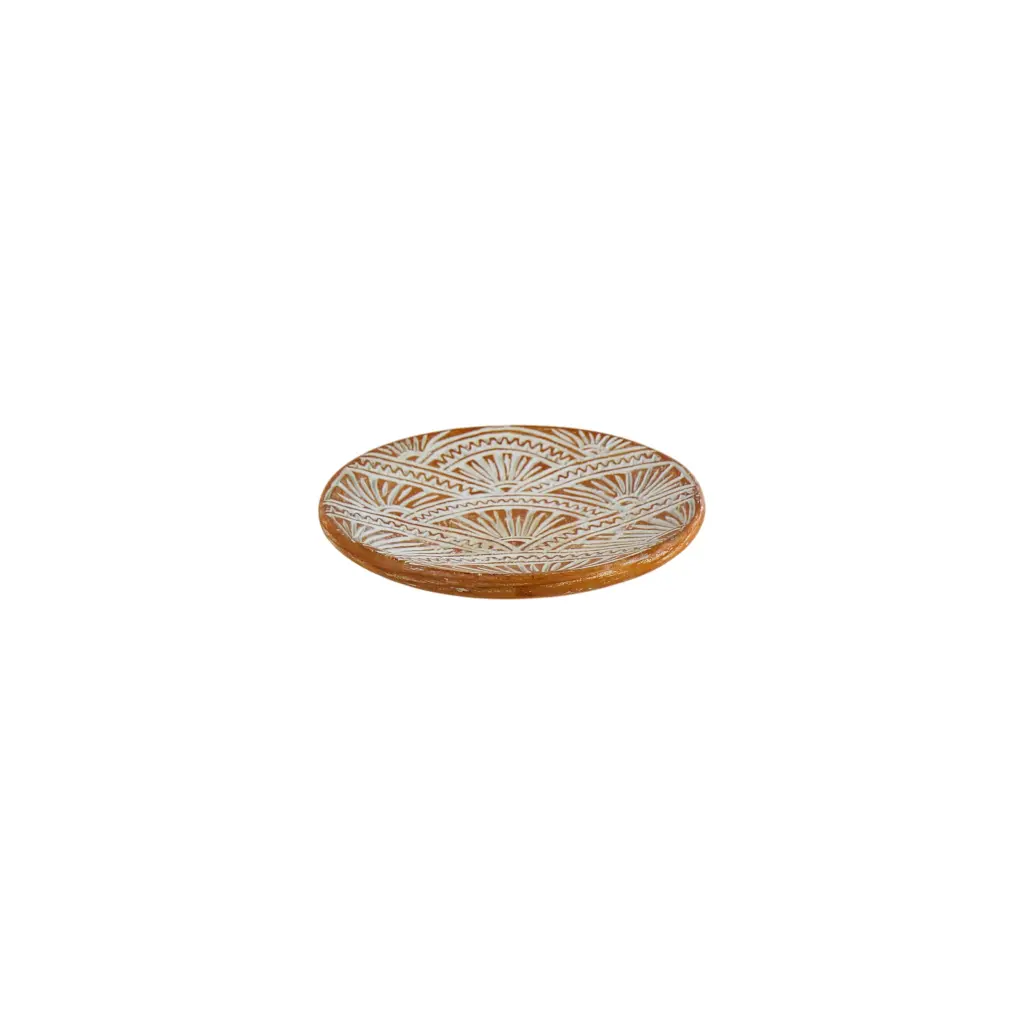 Plat Décoratif Sculpté (Small) - White Wash - 6 x 30 x 30 cm