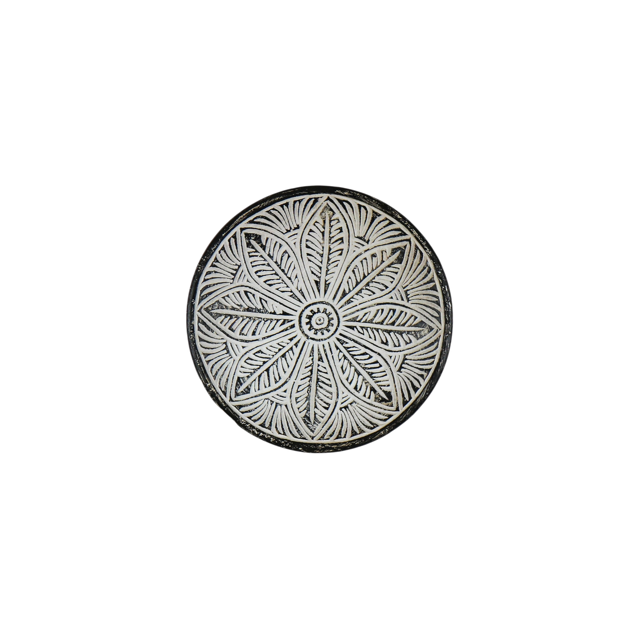 Plat Décoratif Sculpté (Small) - Black Wash - 6 x 30 x 30 cm