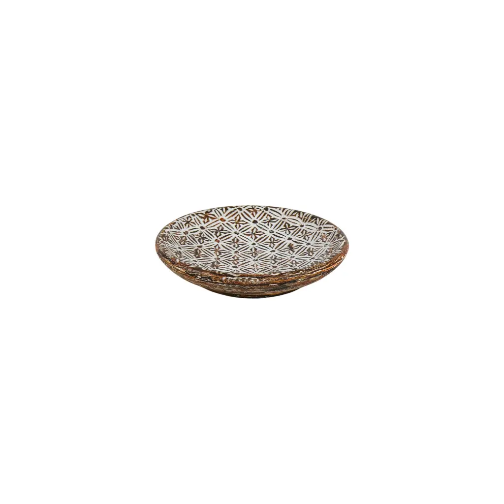 Plat Décoratif Sculpté (Small) - Natural Burn - 6 x 30 x 30 cm