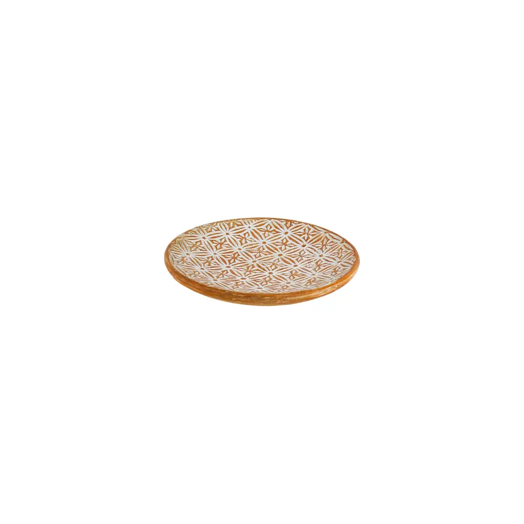 Plat Décoratif Sculpté (Small) - White Wash - 6 x 30 x 30 cm
