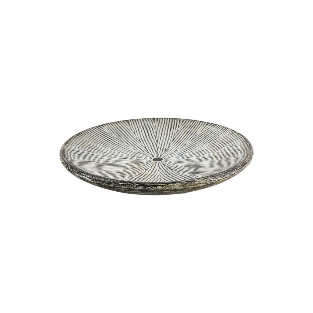 Plat Décoratif Sculpté (Medium) - Black Wash - 9 x 50 x 50 cm