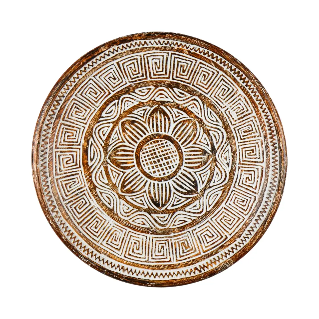Plat Décoratif Sculpté (Large) - Natural Burn - 10 x 60 x 60 cm
