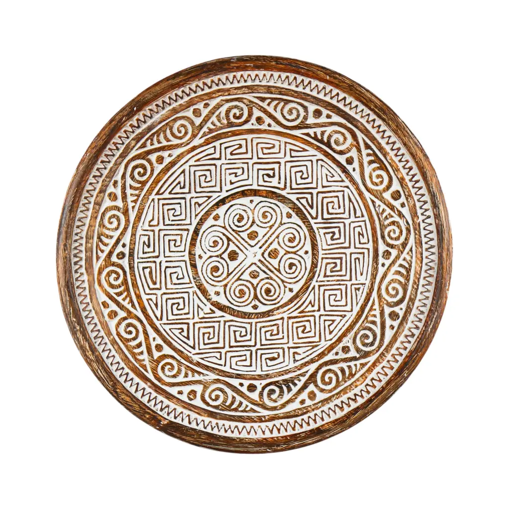 Plat Décoratif Sculpté (Large) - Natural Burn - 10 x 60 x 60 cm