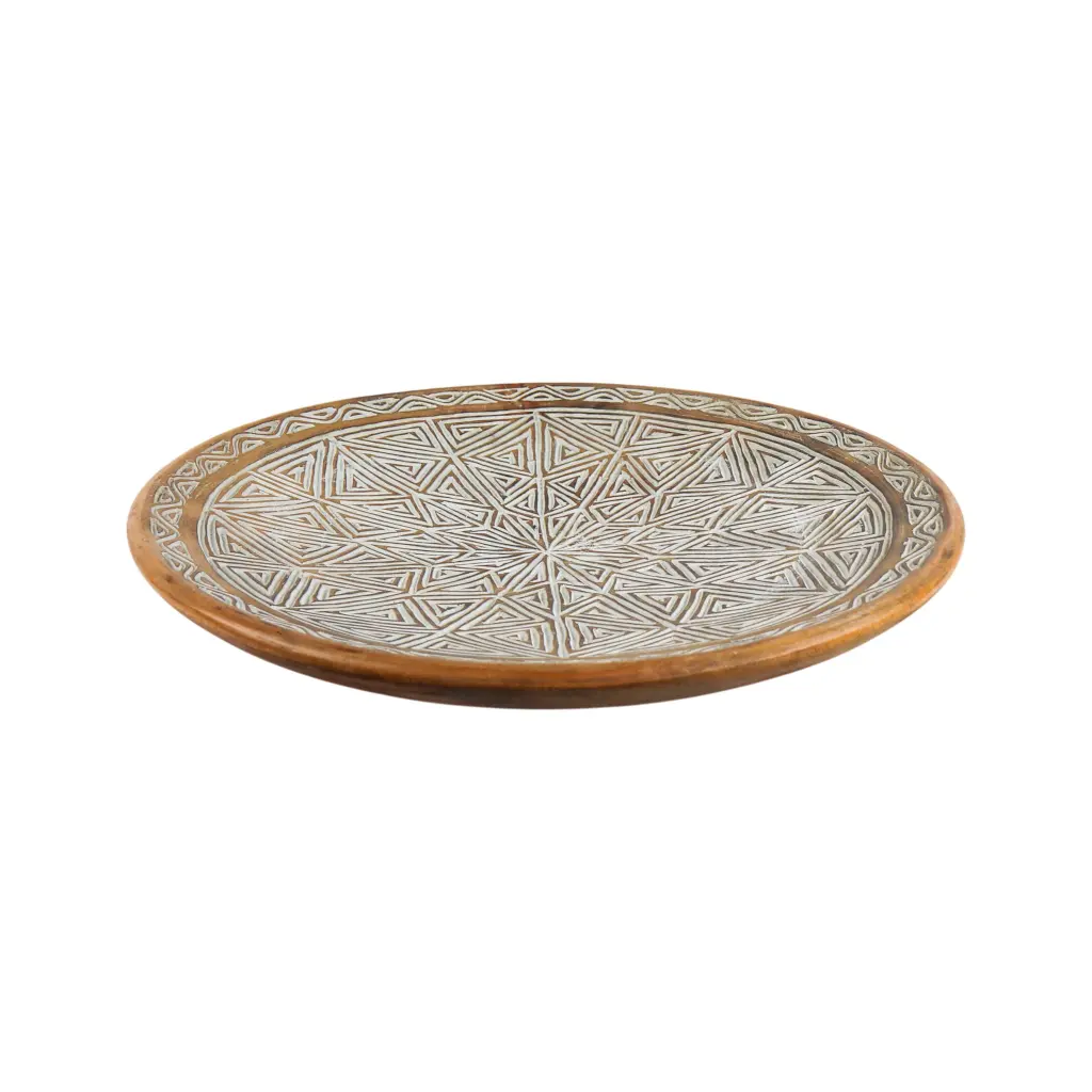 Plat Décoratif Sculpté (Large) - Natural - 10 x 60 x 60 cm