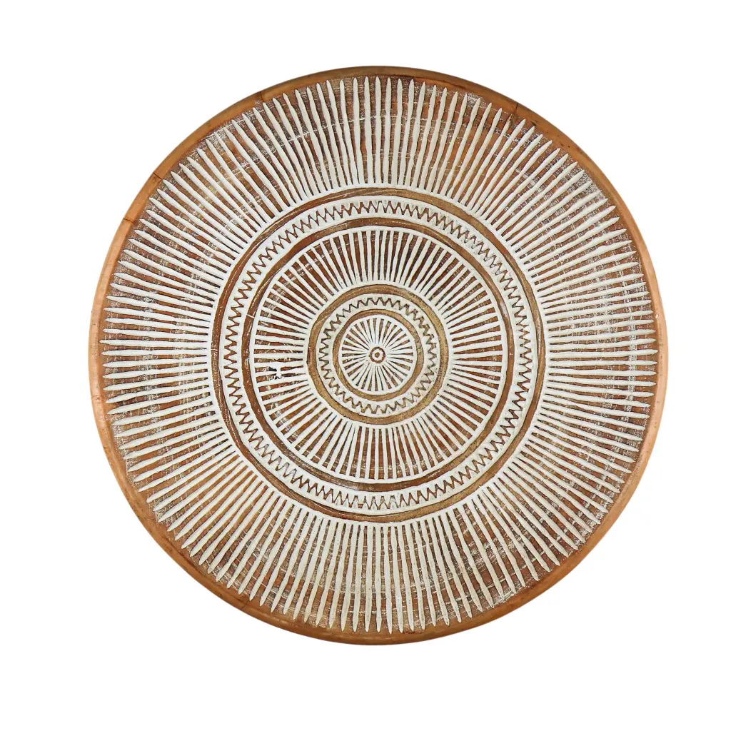 Plat Décoratif Sculpté (Large) - Natural - 10 x 60 x 60 cm