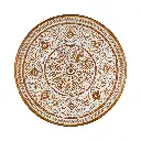 Plat Décoratif Sculpté (Large) - White Wash - 10 x 60 x 60 cm