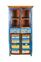 Étagère vitrine - 4 portes, 2 tiroirs - 201,5 x 100 x 50 cm