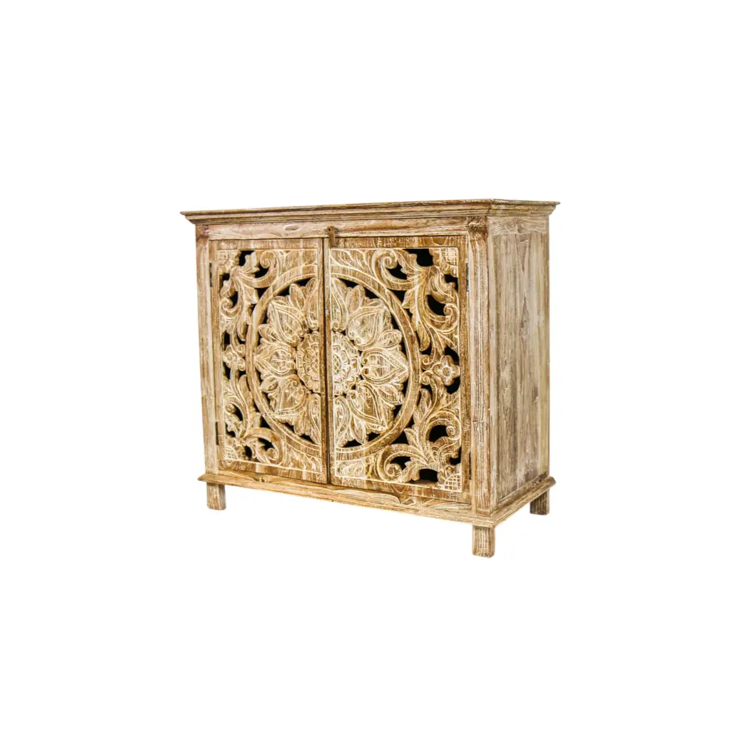 Commode Sculptée - 2 portes - 90 x 101 x 45 cm
