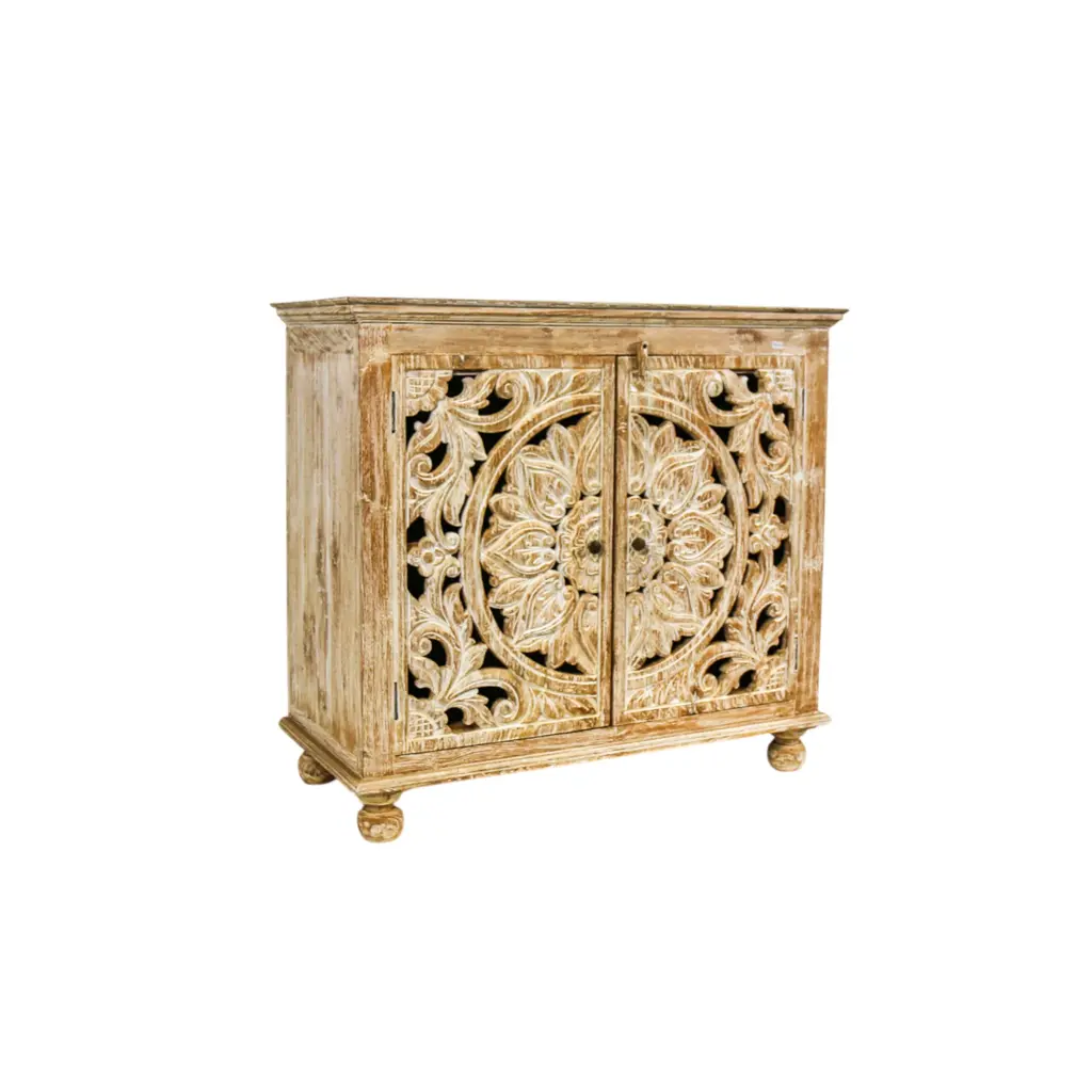 Commode Sculptée - 2 portes - 90 x 101 x 45 cm