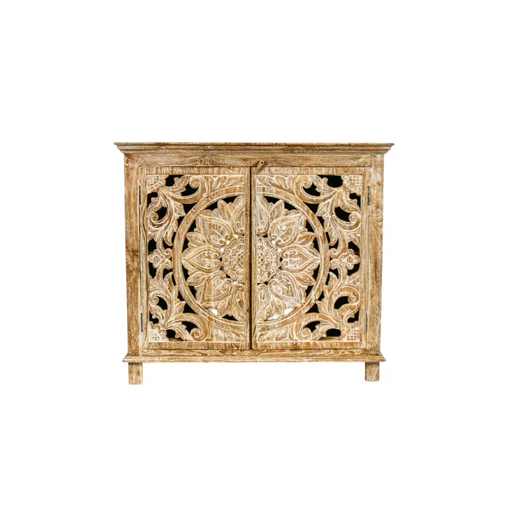 Commode Sculptée - 2 portes - 90 x 101 x 45 cm