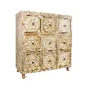 Commode Sculptée - 9 tiroirs - 130 x 121 x 50 cm