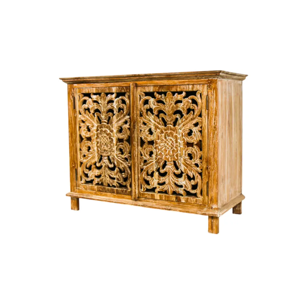 Commode Sculptée - 2 portes - 81 x 101 x 45 cm