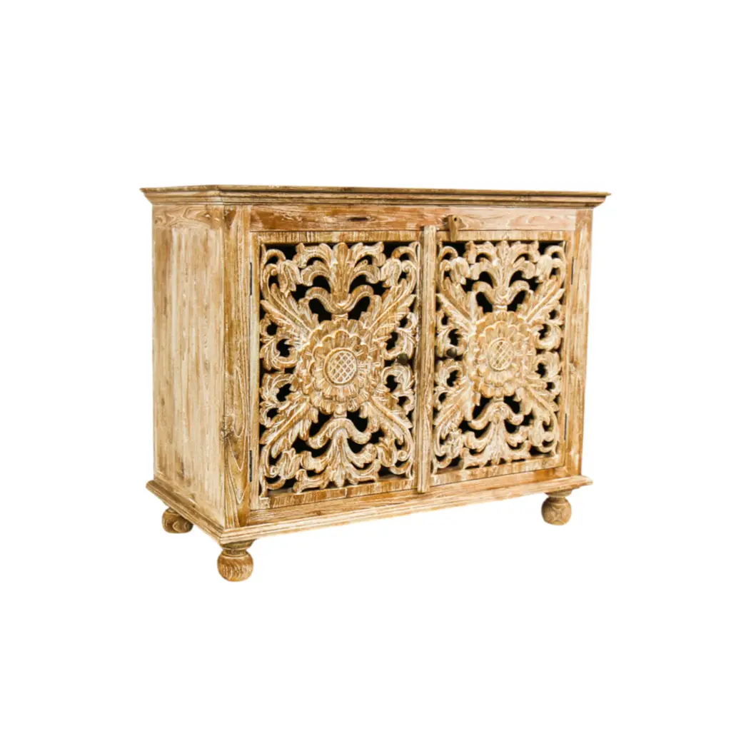Commode Sculptée - 2 portes - 81 x 101 x 45 cm