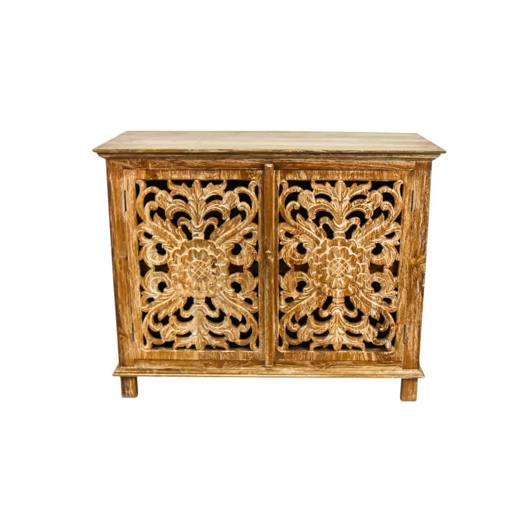 Commode Sculptée - 2 portes - 81 x 101 x 45 cm