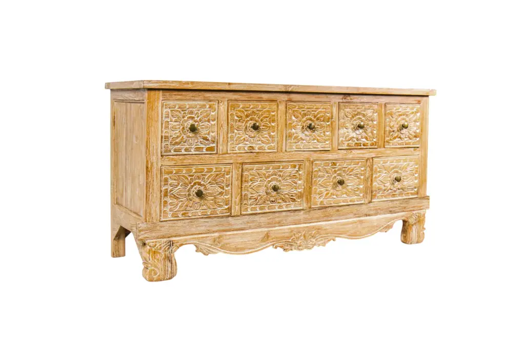 Buffet Sculptée - 9 tiroirs - 80 x 160 x 46 cm