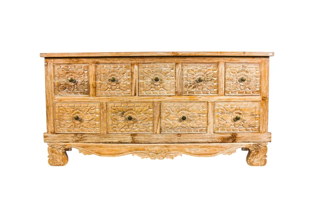 Buffet Sculptée - 9 tiroirs - 80 x 160 x 46 cm