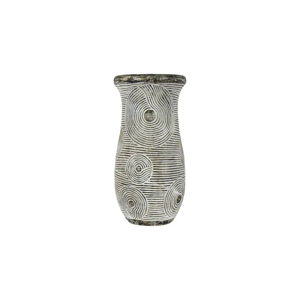 Vase Sculpté - Black Wash - 50 x 25 x 25 cm