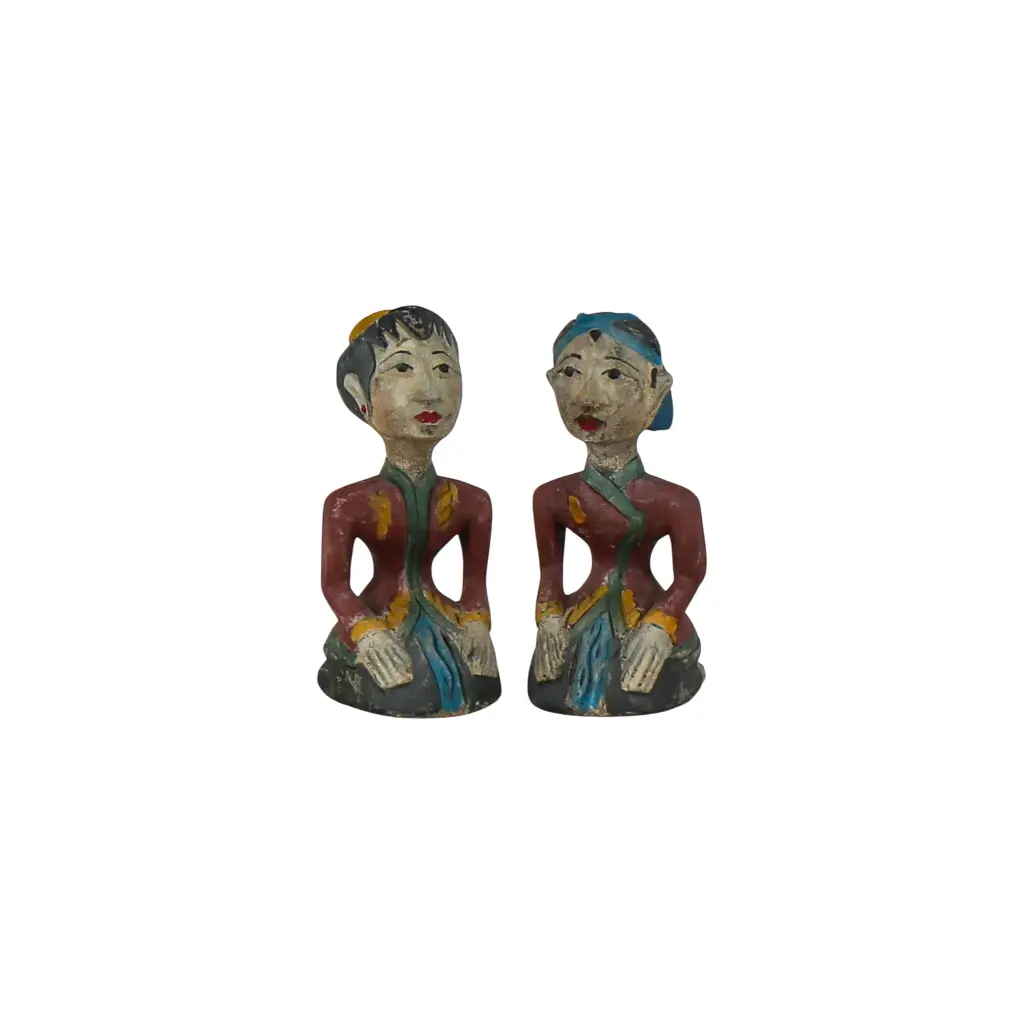 Statues  - Couple Javanais - 25 x 23 x 13 cm