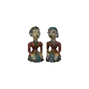Statues  - Couple Javanais - 25 x 23 x 13 cm