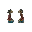 Statues  - Couple Javanais - 26 x 23 x 13 cm