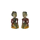 Statues  - Couple Javanais - 26 x 23 x 13 cm