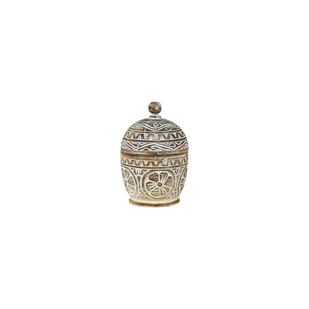 Bol avec Couvercle Sculpté - Small - 21 x 14 x 14 cm