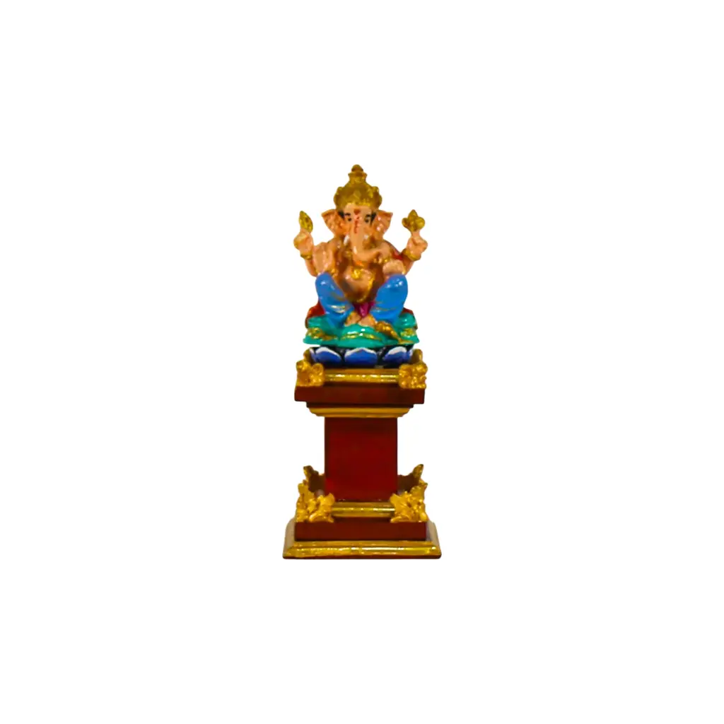 Statue - Ganesh sur Socle - 34 x 14 x 14 cm