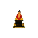Statue - Buddha sur Socle - 29 x 20 x 12 cm