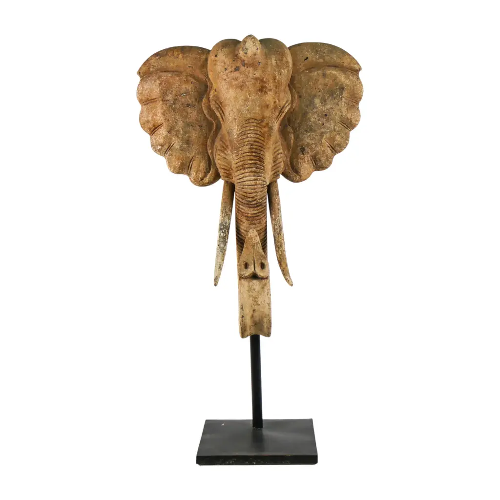 Tête d'Éléphant sur Socle - 135 x 87 x 35 cm