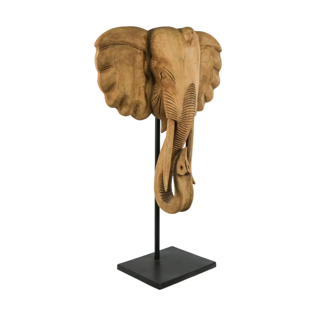 Tête d'Éléphant sur Socle - 135 x 87 x 35 cm