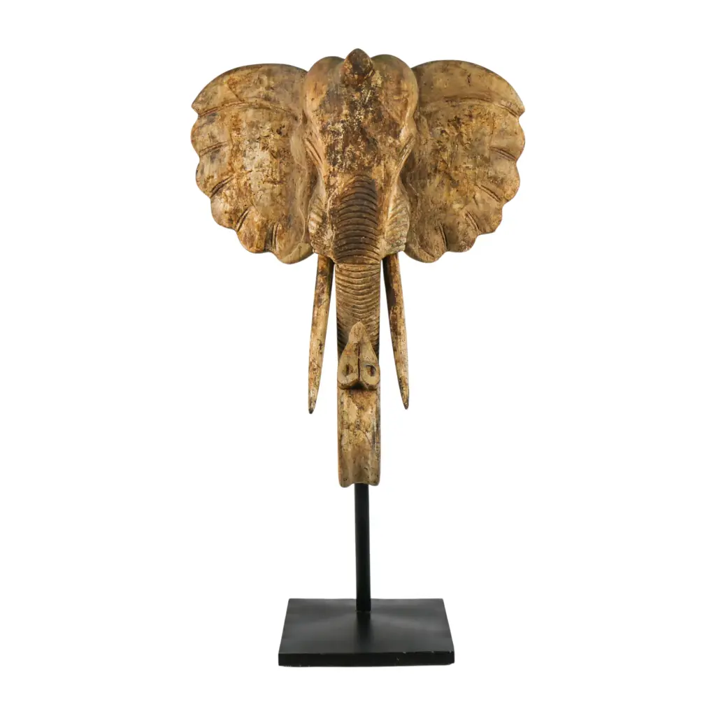 Tête d'Éléphant sur Socle - 135 x 87 x 35 cm