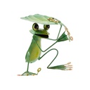 Statue Photophore - Grenouille avec Feuille - 15 cm