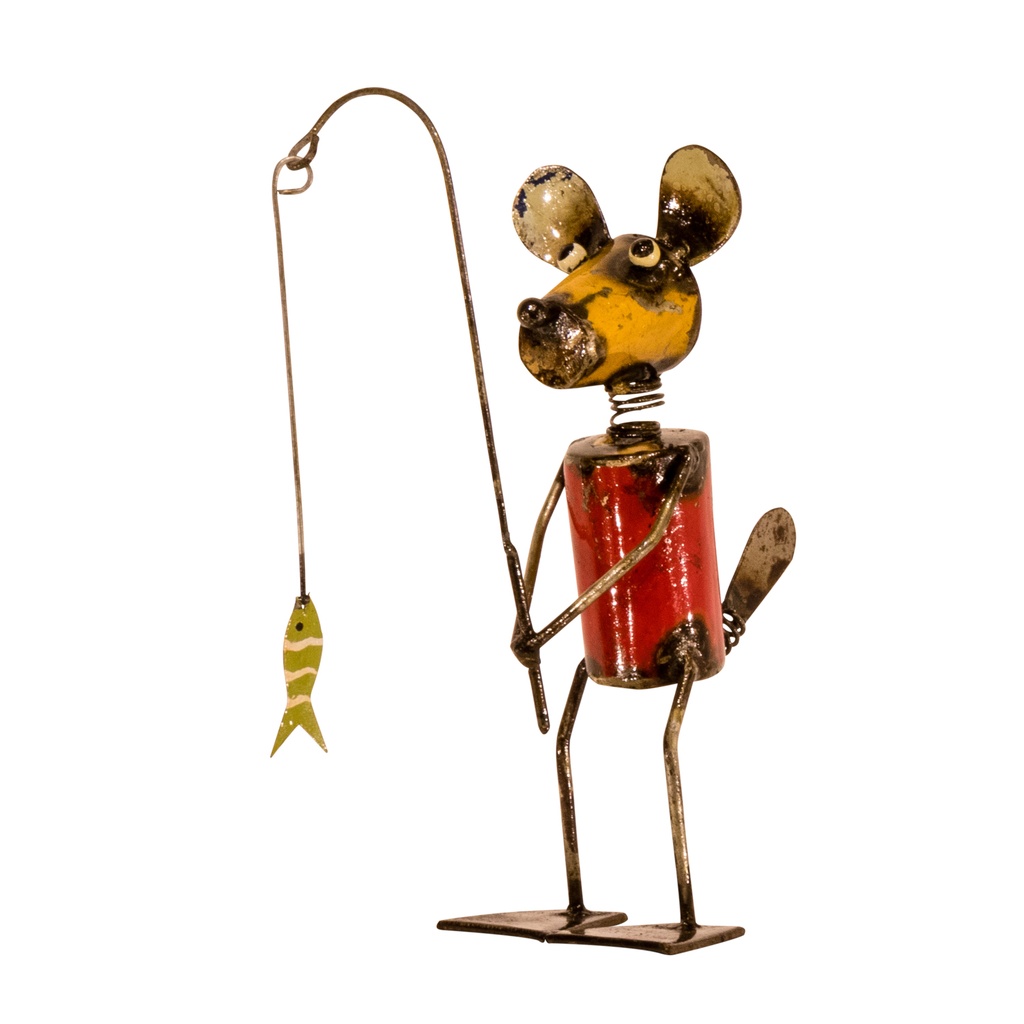 Animal Pêcheur - Souris Museau Plat - 22 x 20 x 8 cm