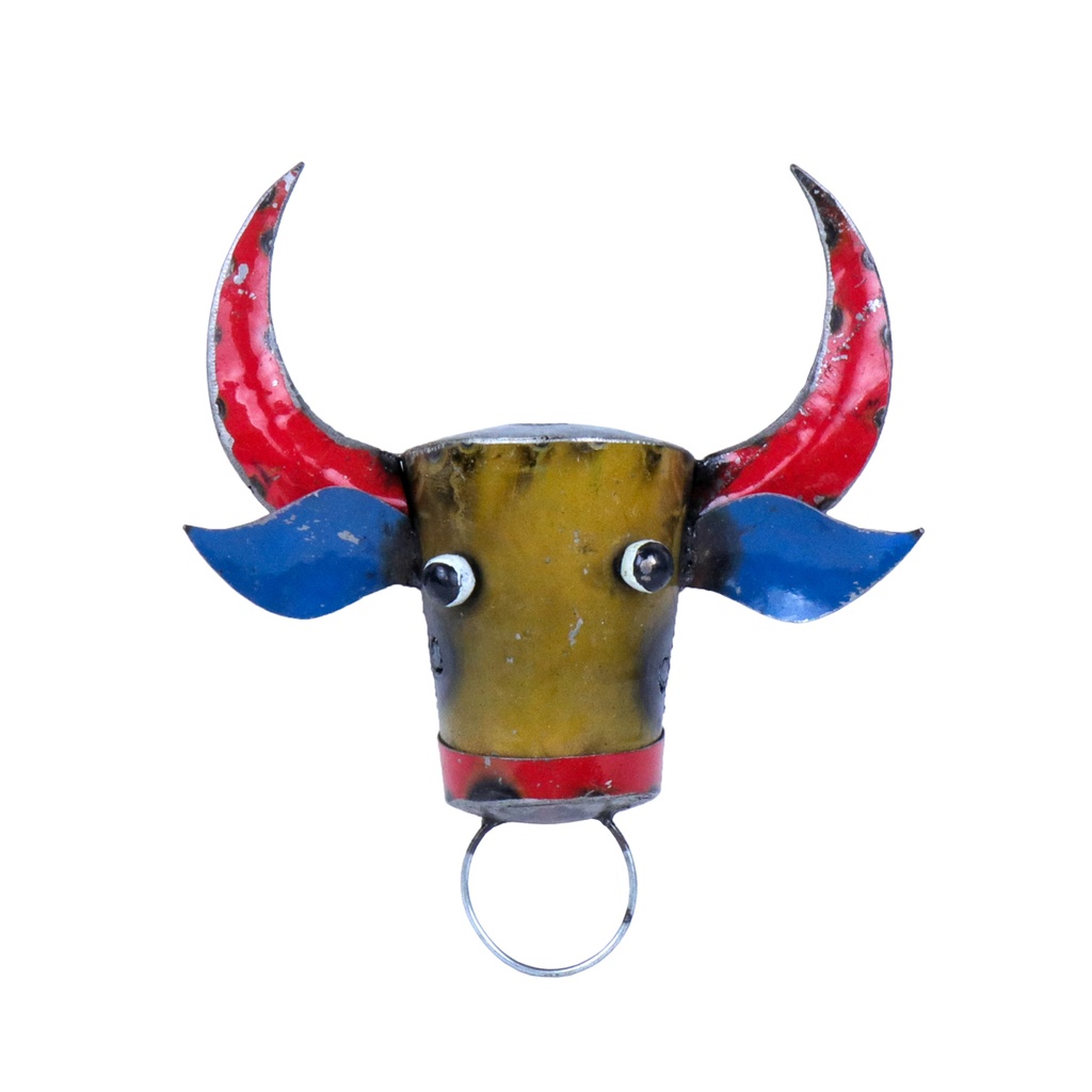 Taureau Trophée - Mix Couleur - 32 x 26 x 10 cm